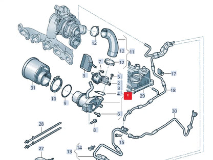 NEW AUDI Q3 F3 EGR COOLER 04L131512BQ ORIGINAL