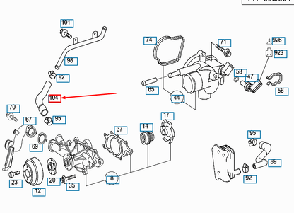 NEW MERCEDES-BENZ SPRINTER 903 COOLANT HOSE A6112030482 ORIGINAL