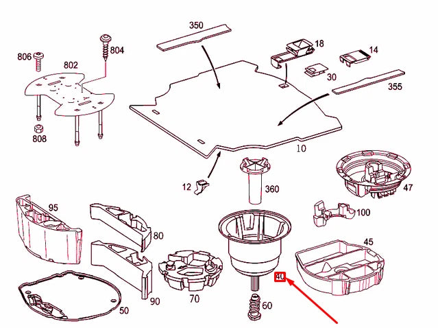 NEW MERCEDES-BENZ C W203 SPARE TIPE HOLDER SHELL A20389801077C45 ORIGINAL