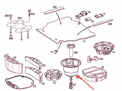 NEW MERCEDES-BENZ C W203 SPARE TIPE HOLDER SHELL A20389801077C45 ORIGINAL