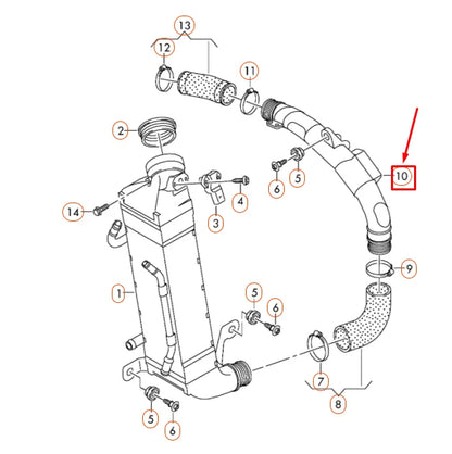 NEW VOLKSWAGEN PASSAT B8 CHARGE AIR COOLER PRESSURE PIPE 3AA145840A ORIGINAL