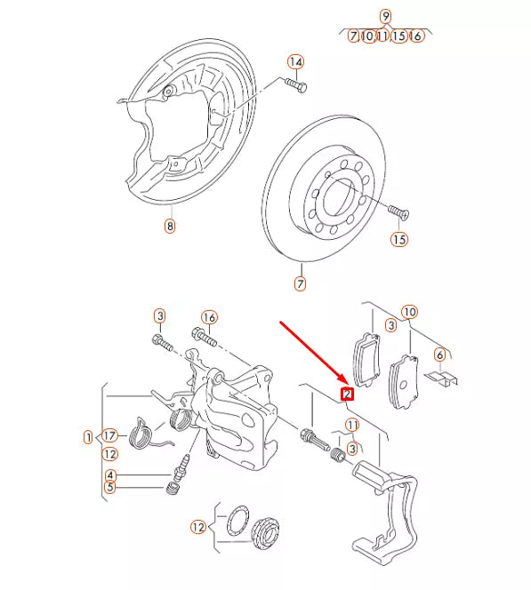 NEW AUDI A3 8P REAR BRAKE CALIPER CARRIER 1K0615425P ORIGINAL
