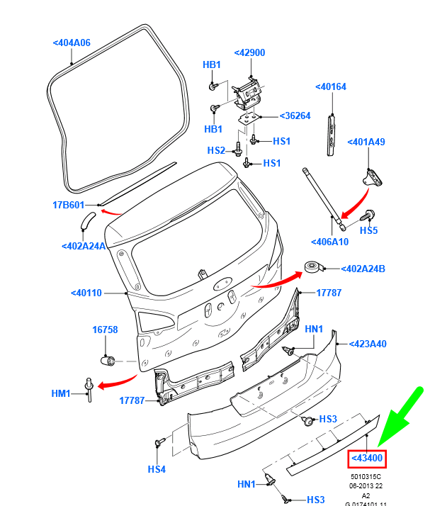 new ford mondeo mk4 estate luggage compartment door handle 1481826 original