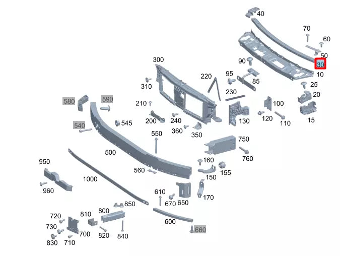 NEW MERCEDES-BENZ C W206 FRONT BUMPER CENTER SUPPORT A2066201100 ORIGINAL