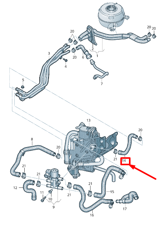 NEW AUDI A6 4A C8 ENGINE COOLANT HOSE 4K0265353D ORIGINAL