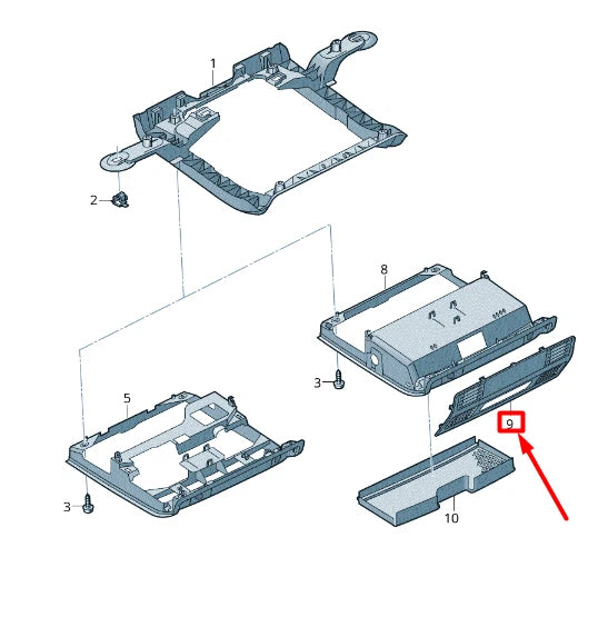 NEW VOLKSWAGEN ARTEON 3H7 ROOF CONSOLE COVER 5G0867071A3HS