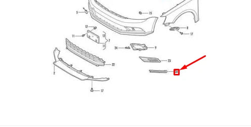 NEW VOLKSWAGEN JETTA MK6 FRONT BUMPER LEFT CLOSING ELEMENT 5C6807233A9B9