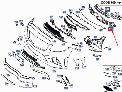 new mercedes-benz c coupe c205 front bumper impact absorber a2058859602 original