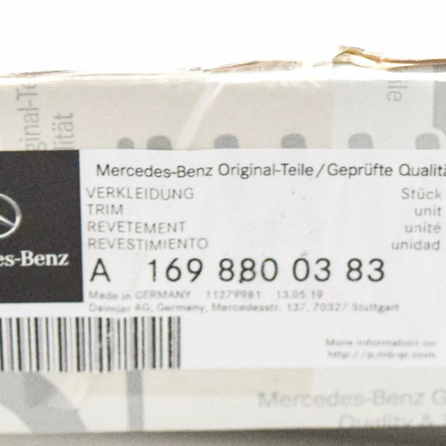 NEW MB A CLASS W169 FRONT GRILLE TOP PANELING CHROME TRIM A1698800383