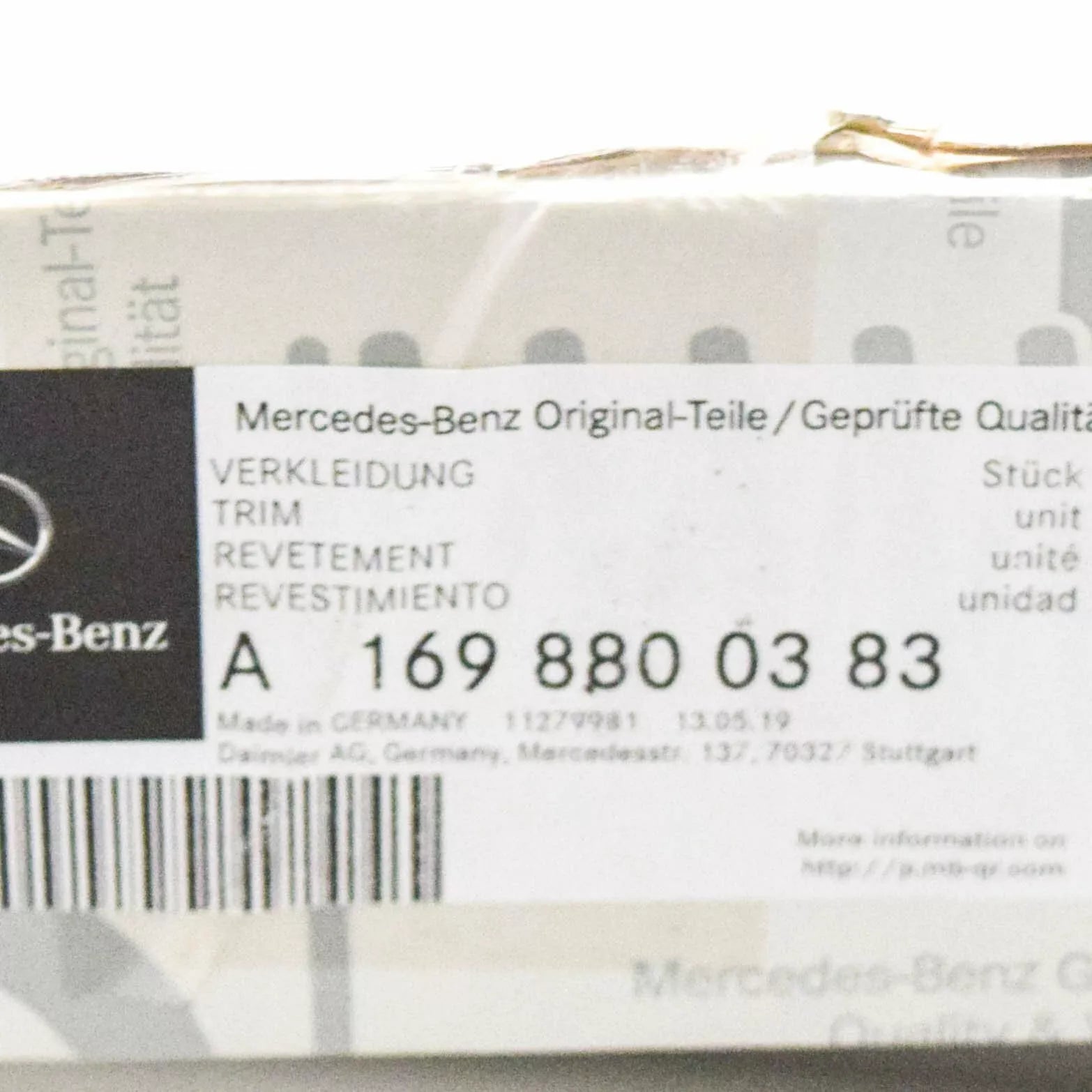 NEW MB A CLASS W169 FRONT GRILLE TOP PANELING CHROME TRIM A1698800383