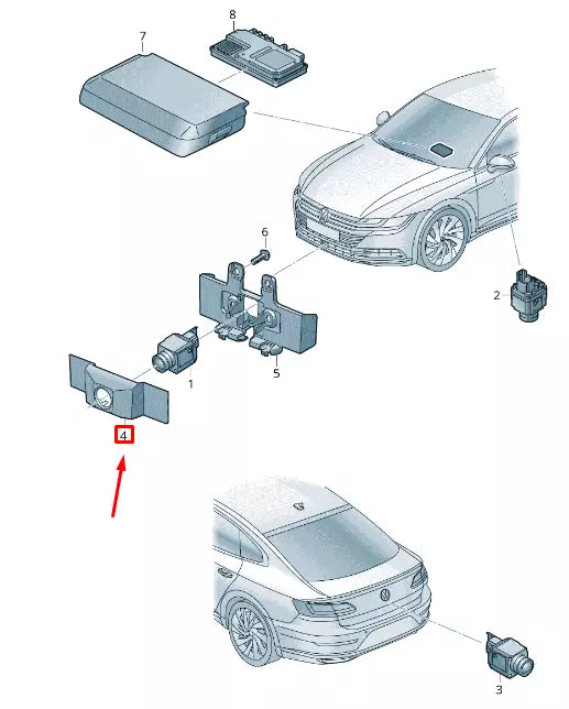 NEW VOLKSWAGEN ARTEON 3H7 FRONT CAMERA COVER 3G8980554C041