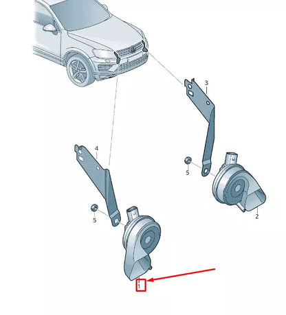NEW VW TOUAREG 7P MK2 LOW TONE HORN SIGNAL 7P6951221C