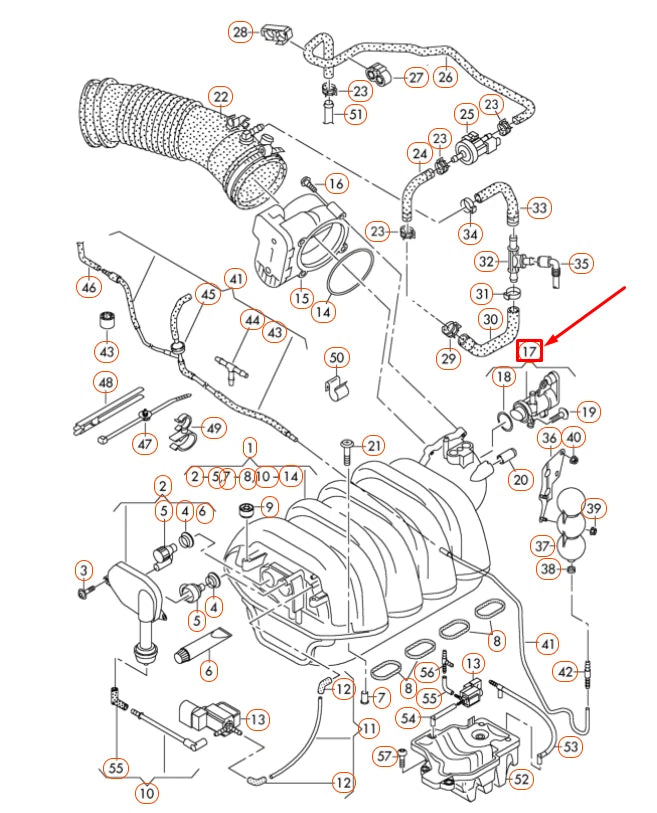NEW AUDI A6 C6 INTAKE MANIFOLD ADAPTER 079133424S