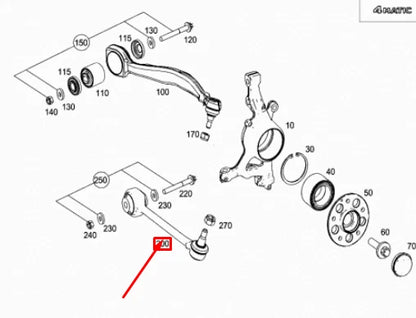 NEW MERCEDES-BENZ C W204 FRONT RIGHT CROOS STRUT A2043303011 ORIGINAL