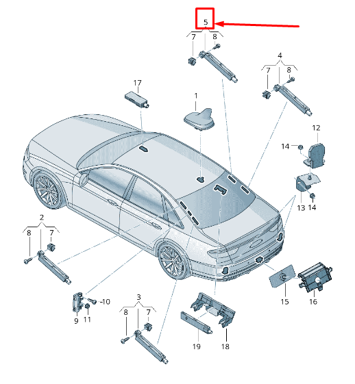 new audi a8 4n right upper antenna amplifier 4n0035225q original
