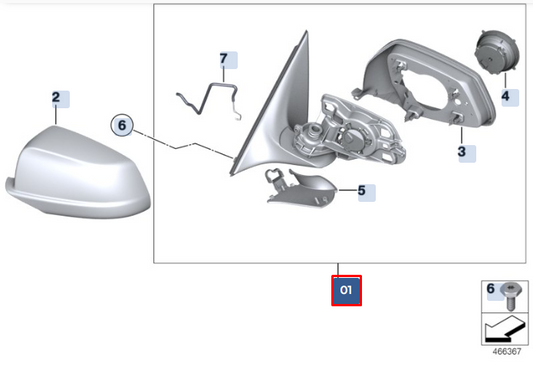 new bmw 5 f10 front left side wing mirror lhd 51167283607 7283607 original