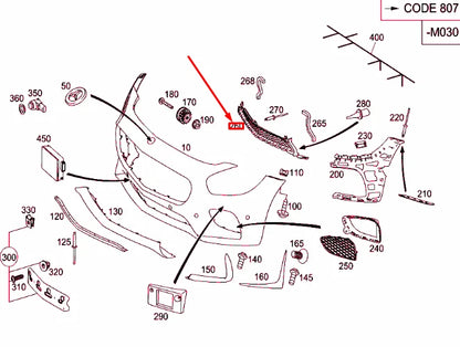 NEW MERCEDES-BENZ AMG GT C190 FRONT BUMPER BOTTOM GRILLE A19088506549040
