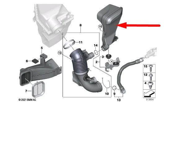 NEW BMW X3 G01 RESONATOR AIR DUCT 13718583592 ORIGINAL