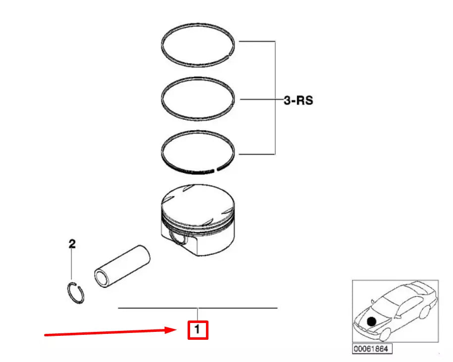 NEW BMW X3 E83 PISTON 7506222 11257506222 ORIGINAL
