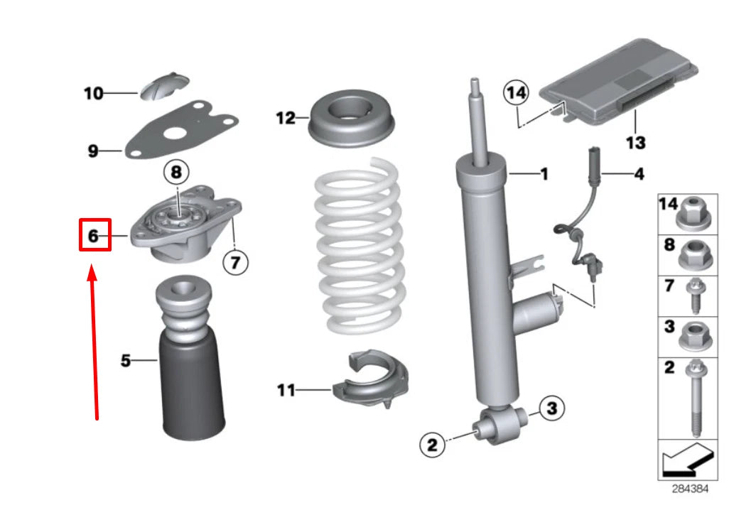 NEW BMW 3 F30, F80 REAR UPPER SHOCK MOUNT 33506791706 6791706 ORIGINAL
