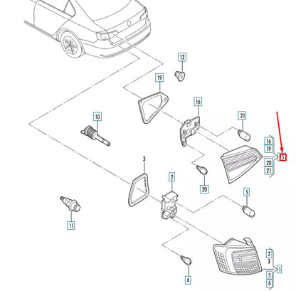 NEW VOLKSWAGEN JETTA A6 MK6 REAR LEFT SIDE LID TAILLIGHT 5C6945093K ORIGINAL