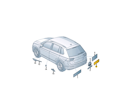 new volkswagen tiguan ad rear trunk bootlid badge logo 5na853687f2zz original