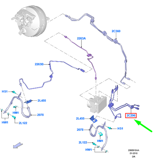 new ford galaxy mk3 front brake tube assy rhd 2345828 original