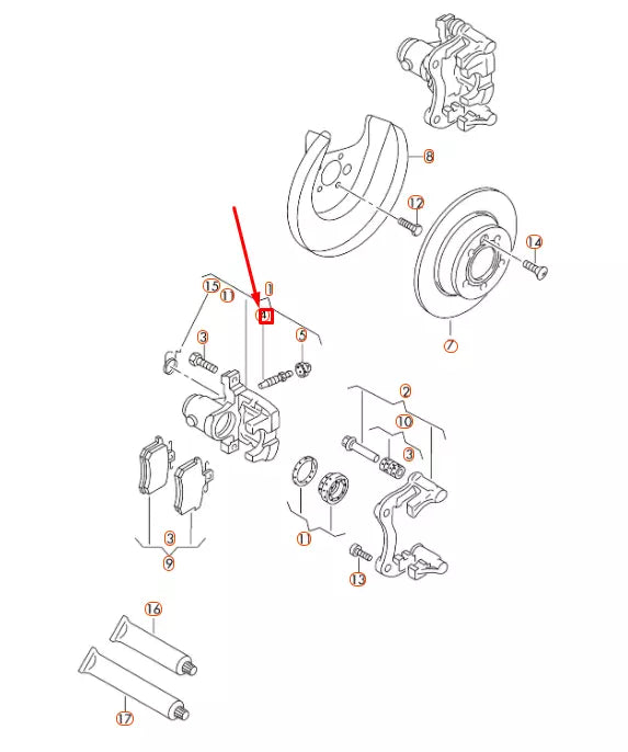 NEW AUDI A1 MK1 REAR BRAKE CALIPER BLEEDER SCREW 1K0615273C ORIGINAL