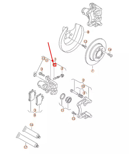 NEW AUDI A1 MK1 REAR BRAKE CALIPER BLEEDER SCREW 1K0615273C ORIGINAL