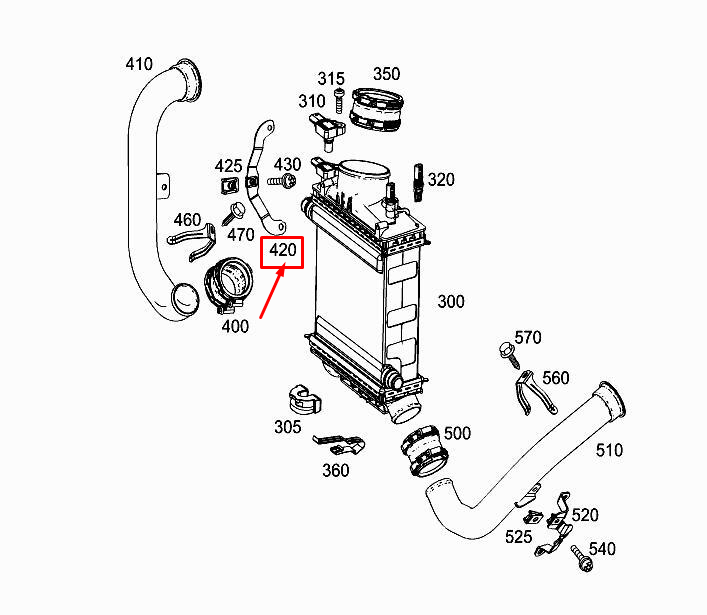 new mercedes-benz c coupe c205 rh charging air line bracket a2760900041 original