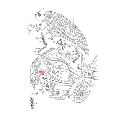 NEW AUDI A6 C7 FRONT HOOD LATCH BONNET RELEASE CABLE CENTER 4G0823531A ORIGINAL