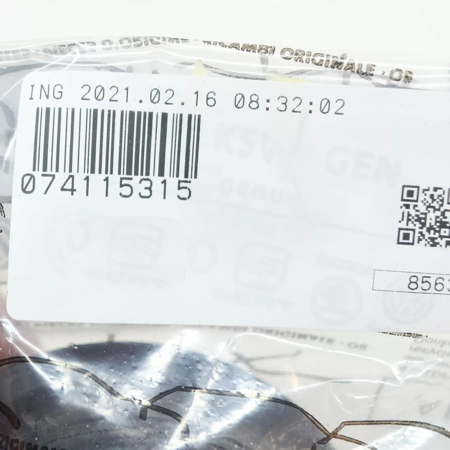 NEW VOLKSWAGEN TOUAREG 7L OIL FILLER TUBE SEAL O-RING 074115315 ORIGINAL