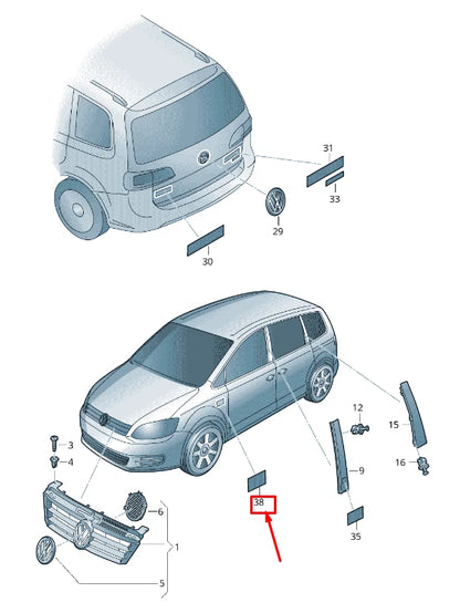 NEW VW GOLF VII 5G RIGHT FENDER LOGO EMBLEM 5G4853688AFOD