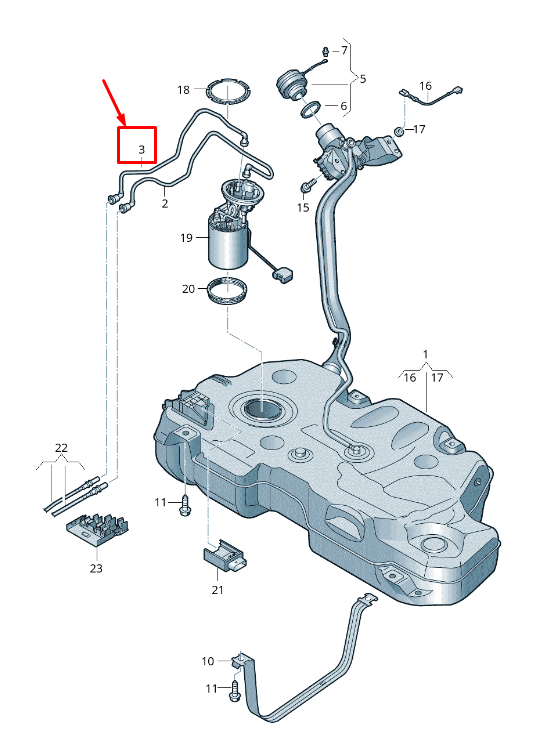new vw t-cross c1 fuel feed line 2q0201293a original