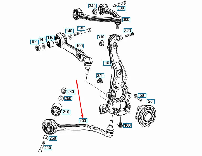 NEW MERCEDES-BENZ S COUPE C217 FRONT RIGHT STRUT ROD A2223302401 ORIGINAL