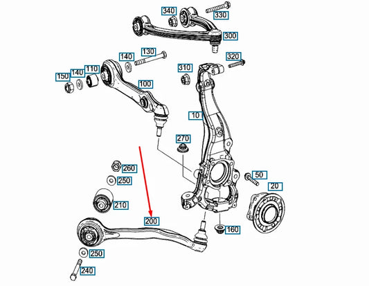 NEW MERCEDES-BENZ S COUPE C217 FRONT RIGHT STRUT ROD A2223302401 ORIGINAL