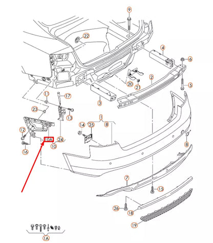 NEW AUDI A4 B8 REAR LEFT BUMPER GUIDE SECTION 8K5807453 ORIGINAL