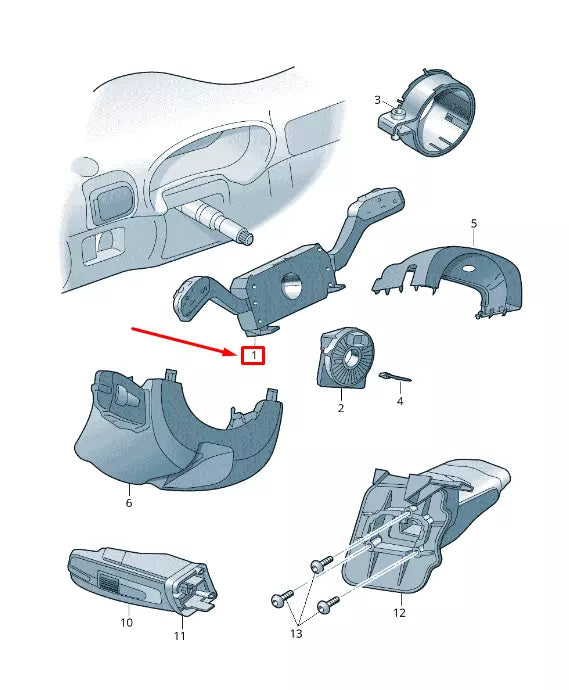 NEW VW AMAROK 2H STEERING COLUMN COMBINATION SWITCH 6R5953507A9B9 ORIGINAL
