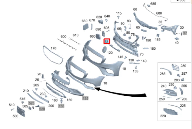 NEW MERCEDES-BENZ E W213 FRONT BUMPER HOLDER A2138855204 ORIGINAL