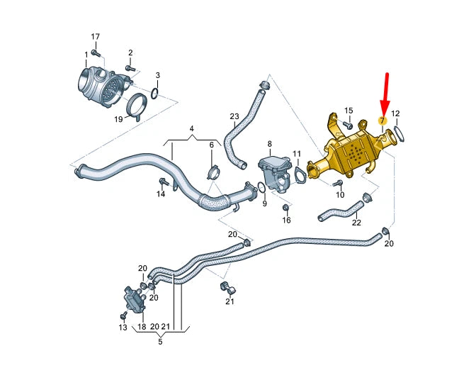 NEW AUDI A8 4N D5 EXHAUST RECUPERATION COOLER 059131508CB 2019 14231093 ORIGINAL