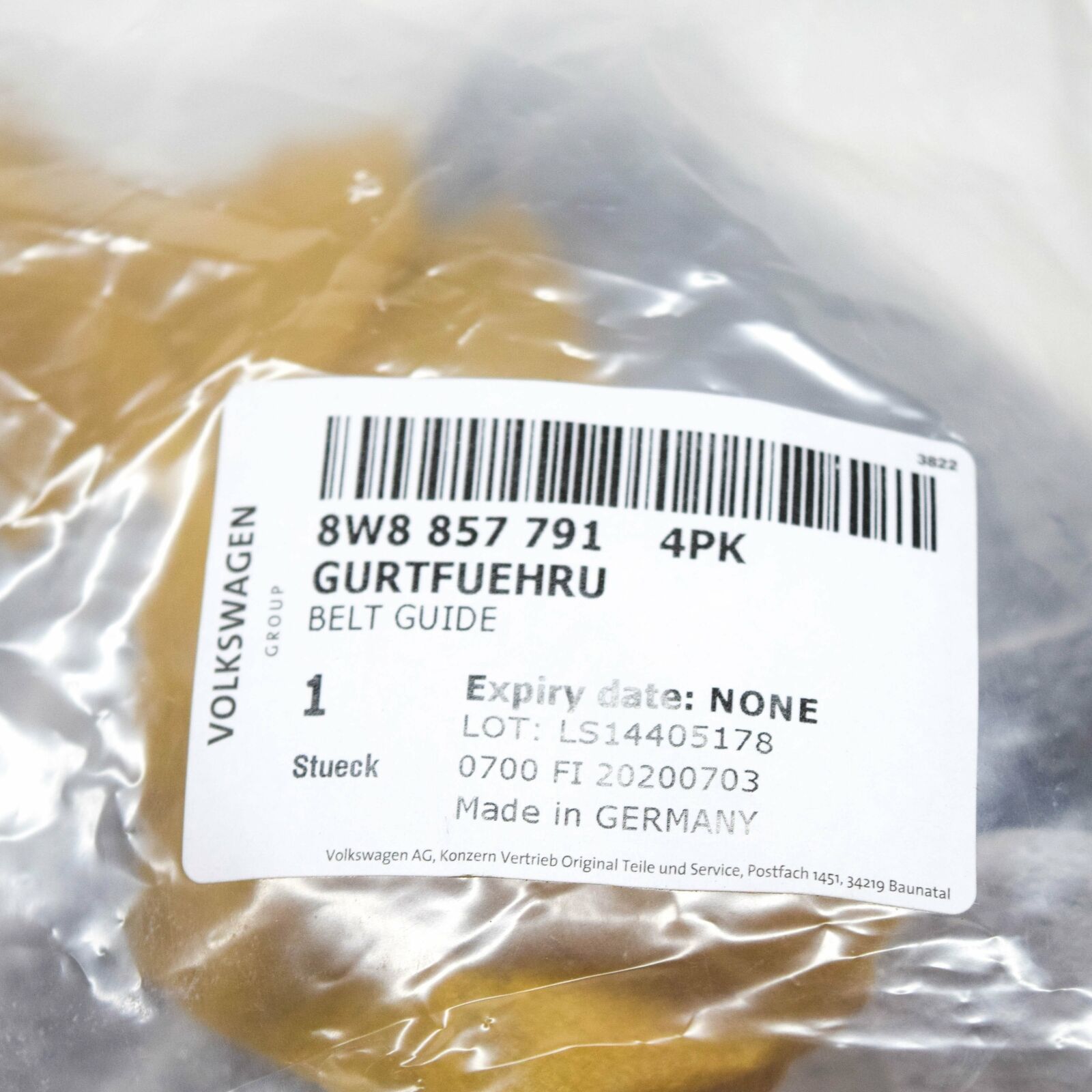 NEW AUDI A5 SPORTBACK 8W6 REAR LEFT OUTER SEAT BELT GUIDE 8W88577914PK ORIGINAL