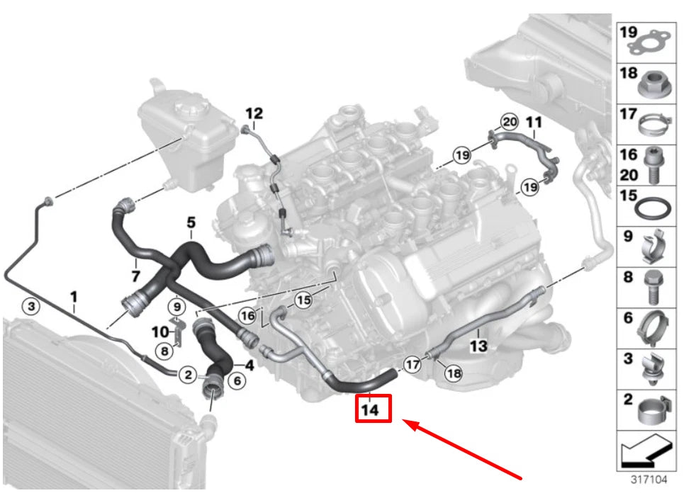 NEW BMW 3 CABRIO E93 ENGINE HEATER RETURN PIPE 11537838775 7838775 ORIGINAL