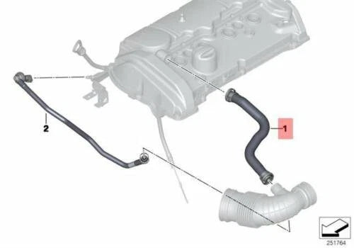 NEW BMW F20 F21 F30 F31 CYLINDER HEAD VENT HOSE 7608144 11157608144 ORIGINAL