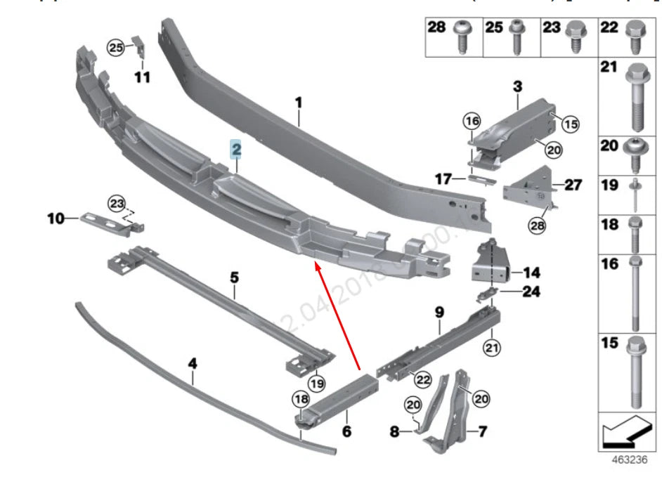 NEW BMW 2 F45 FRONT BUMPER FOAM 51117302495 7302495 2015 ORIGINAL