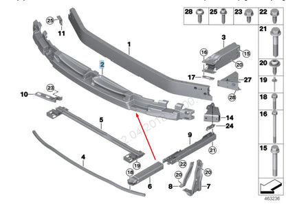 NEW BMW 2 F45 FRONT BUMPER FOAM 51117302495 7302495 2015 ORIGINAL