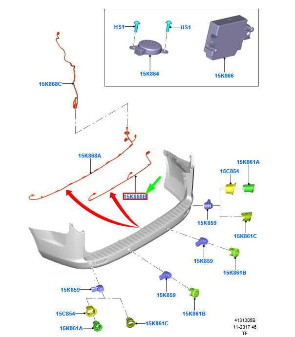 new ford transit custom mk1 rear parking aid jumper wire assy 2392897 original