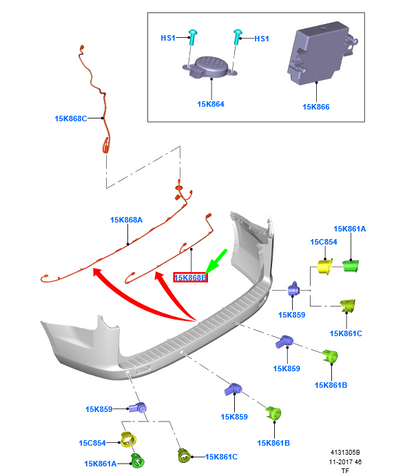 new ford transit custom mk1 rear parking aid jumper wire assy 2392897 original