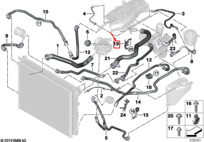 new bmw x3 g01 coolant line holder 17128642530 original