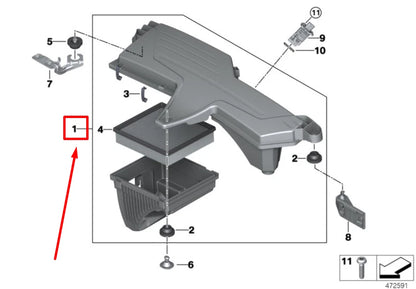 NEW BMW 3 F30 AIR INTAKE CLEANER FILTER BOX 7604305 13717604305 ORIGINAL