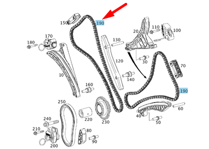 new mercedes-benz slk r172 tooth chain a0009933078 original